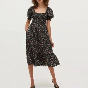 Hill House The Louisa Nap Dress - multi Berry crepe